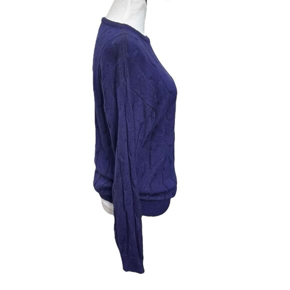 Vintage Diane Von Furstenberg Cable Knit Sweater Purple Pullover Women’s Size S - Picture 3 of 10
